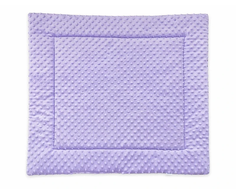 Měkká podložka - Cocoa Brown Minky Velvet a Lila Minky Dots