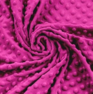 M47 - VZORNÍK - Minky DOTS - Fuchsia